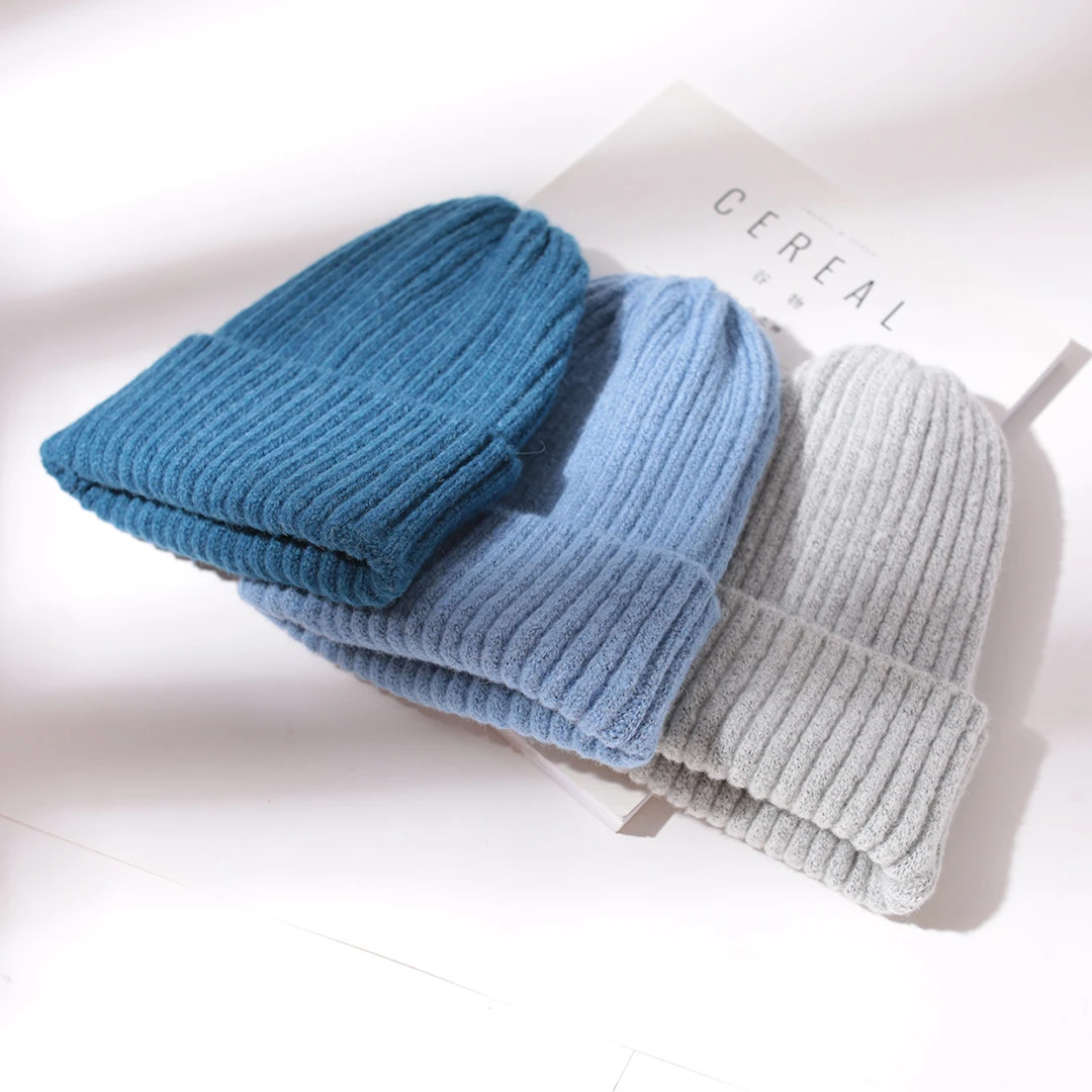 Candy Color Beanie Hat For Women Winter Hat Knitted Imitation Cashmere Skullies Warm Soft Bonnet Cap Female Hats For Girl Gorros new era skully beanie