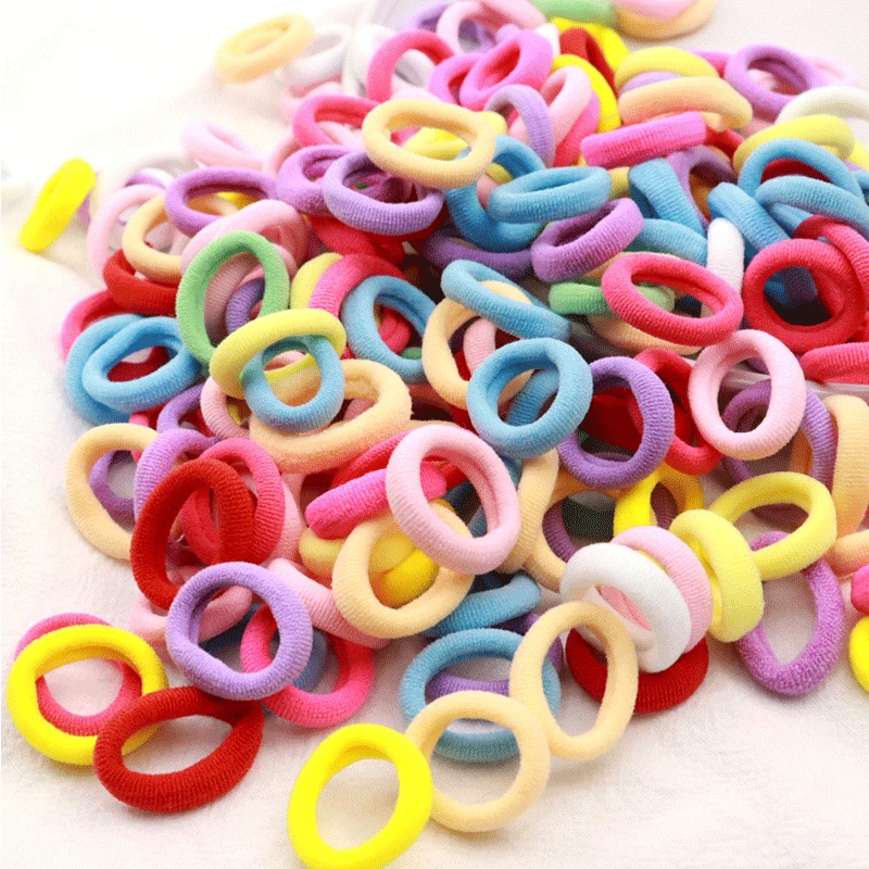 banana hair clips 50/100pcs Girls Colorful Hair Band Small Elastic Hair Bands Children Ponytail Holder Scrunchie Headband Kids Hair Accessories bride headband