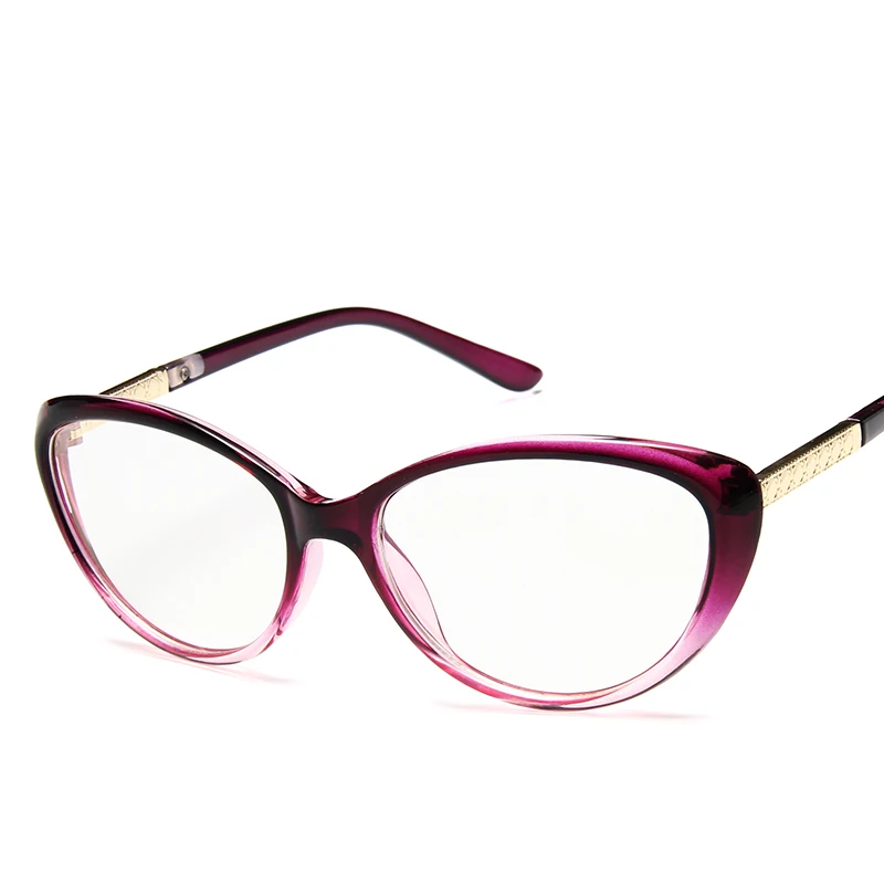 Очки «кошачий глаз» оправа Женская Ретро цветок прозрачные легкие очки женские брендовые дизайнерские солнцезащитные очки «кошачий глаз» оптические женские очки в золотой оправе - Цвет оправы: purple frame