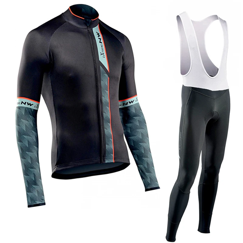 Maillot профессиональный костюм для велосипедистов команда Велоспорт Джерси с длинным рукавом набор Мужская спортивная одежда для улицы езда на велосипеде MTB Одежда комбинезон набор - Цвет: Sets 2