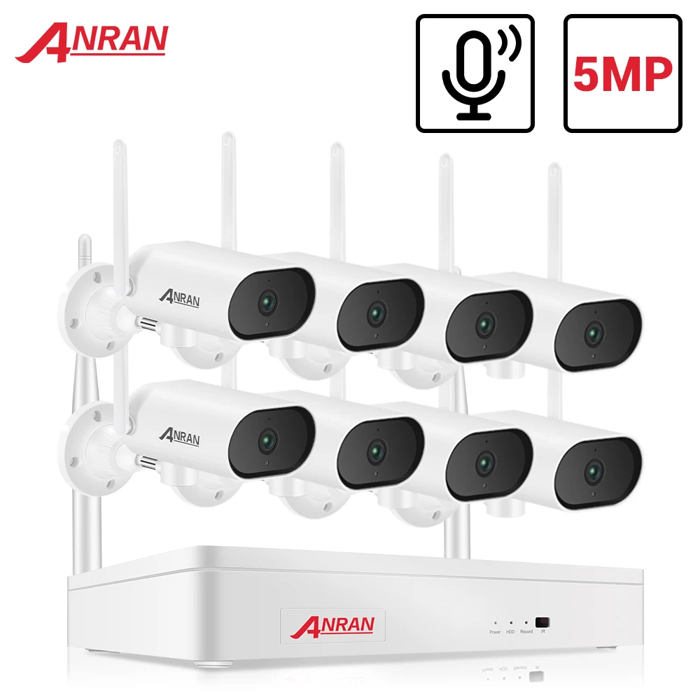 ANRAN 8CH NVR HD 5MP Rotate CCTV Camera System Audio Record Outdoor P2P