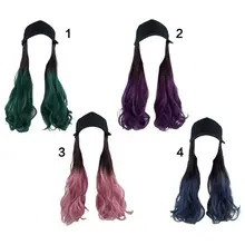 Женская бейсбольная шляпа с длинными синтетическими париками термостойкие большие волнистые кудрявые парики D08E