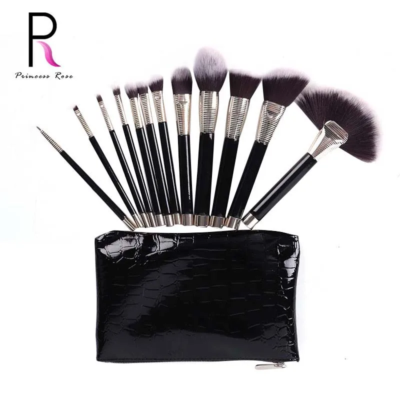 12 шт. супер мягкие щетинки черные Профессиональные Румяна Тени для век ремонтная