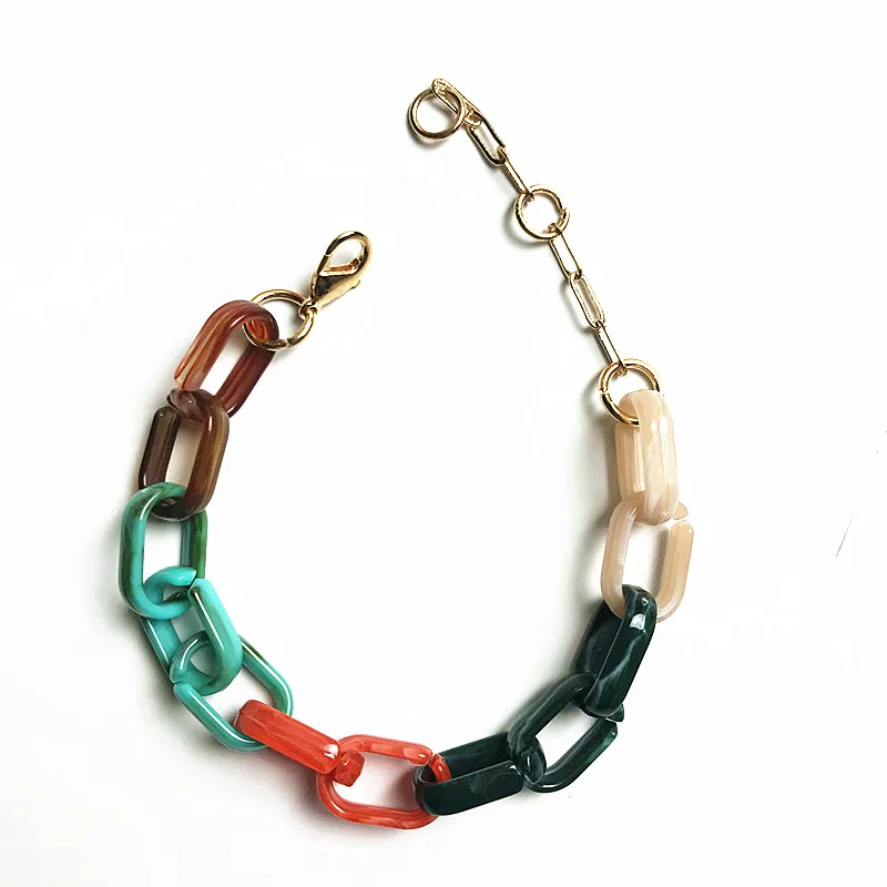 Новинка, преувеличенный браслет-цепочка, цветной полимерный браслет, женский браслет в стиле бохо, модное ювелирное изделие, шарм, опт, весенний панк-комплекс