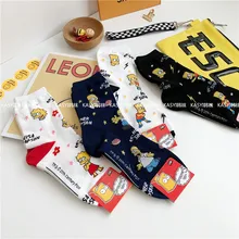 Носки с принтом героев мультфильмов, аниме, Варфоломей, Гомер, Джей, Лиза, Мари, милые забавные женские хлопковые носки, удобные, дышащие, повседневные, кавайные