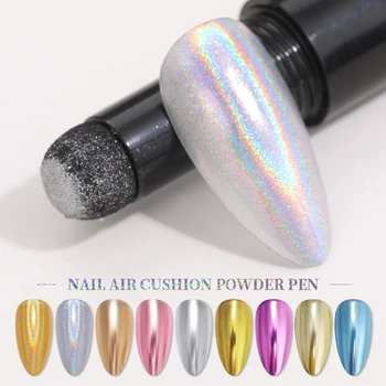 

BORN PRETTY Nail Air Cushion Powder Pen Gel Polish Mirror Effect Pigment Dust Powder Pen Holographics Glitter Shimmer Design