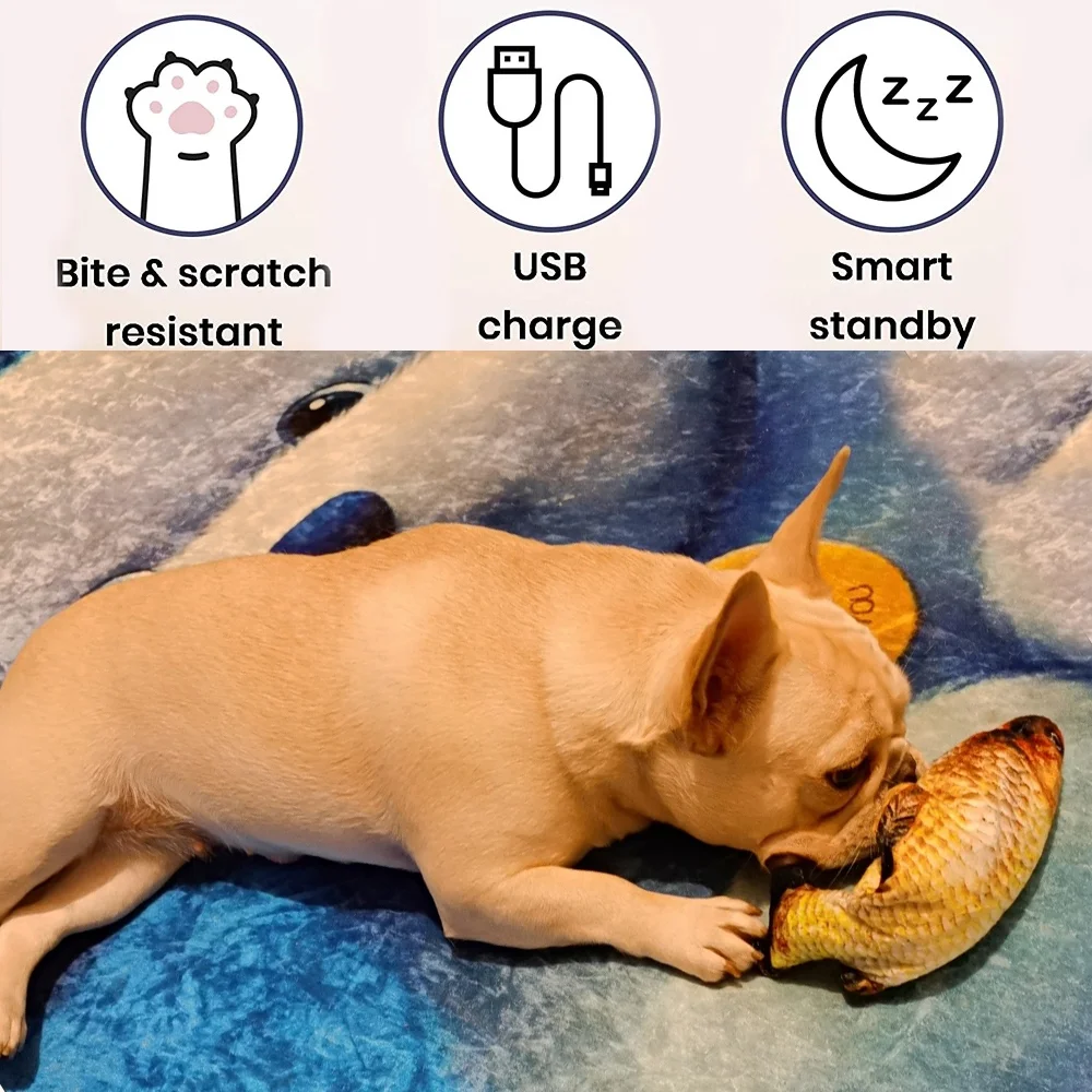 Usb Charger Jumping Fish Interactive Electronic Floppy Realistic Pet Tease  Cats Chew Bite Toys Supplies Cats Dog Toy - AliExpress