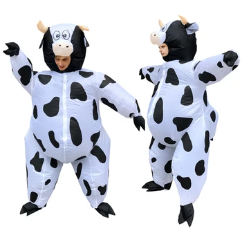 

Halloween Cosplay Costumes Inflatable Costume Funny Animal Milk Cow Mascot Disfraz Party Role Play for Adult Woman Man