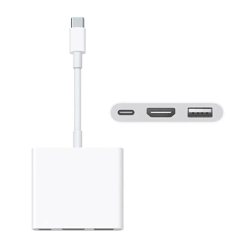 USB-C цифровой AV многопортовый адаптер с usb-портом белый прочный для Apple дропшиппинг