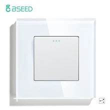 BSEED пуш-ап светильник настенный выключатель Мощность переключатель вкл/выкл кнопка включения лампы Переключатель 1/2/3 2Way с Стекло рамки дома...