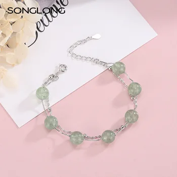

925 sterling silver natural green ghost bracelet ladies new national style fashion explosion models bracelet silver bracelet