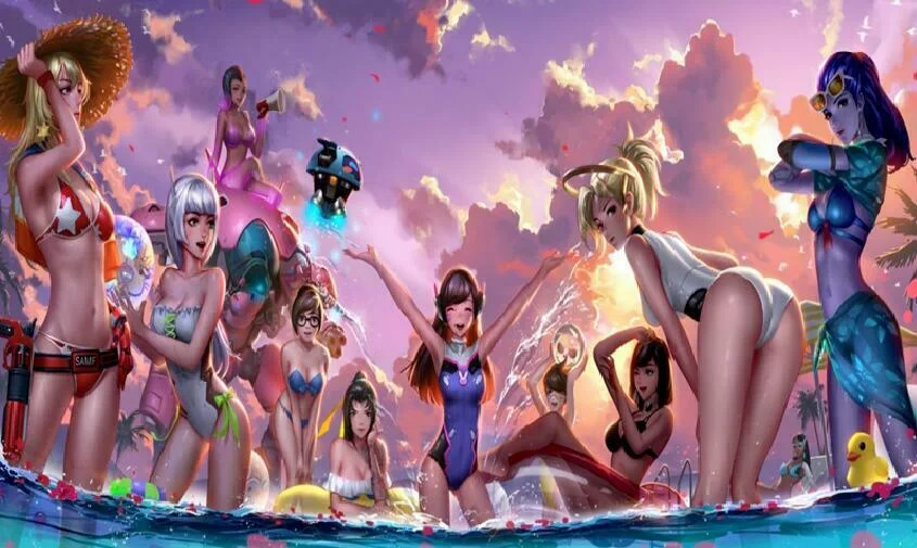 Hot Anime Game Mercy Girls Art Film Print Silk Poster Home Wall Decor 24x36inch | Дом и сад