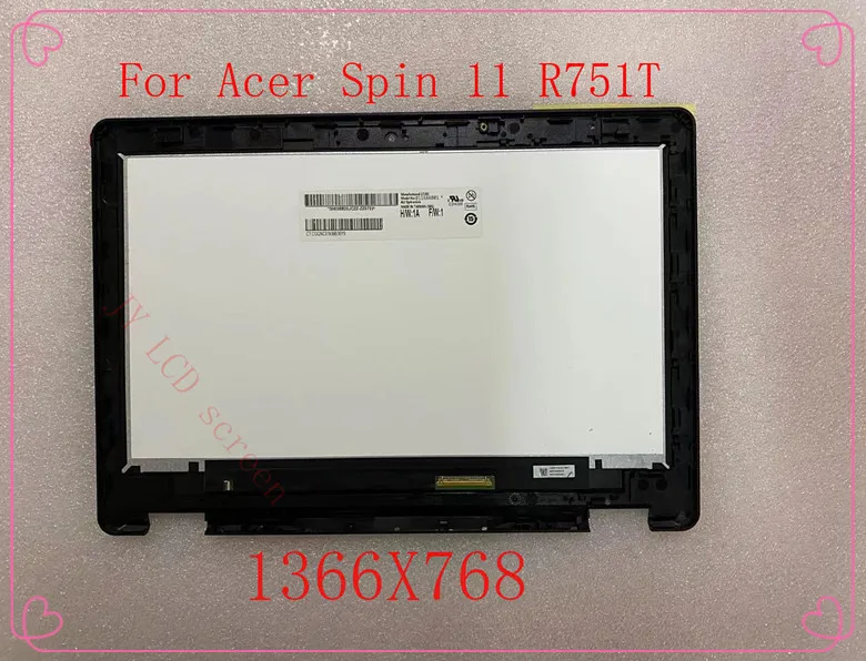 

Для Acer спин 11 R751 R751T-C4XP N16Q14 11,6 "B116XAB01.4 1366X768 светодиодный ЖК-дисплей сенсорный аналого-цифровой преобразователь Дисплей в сборе