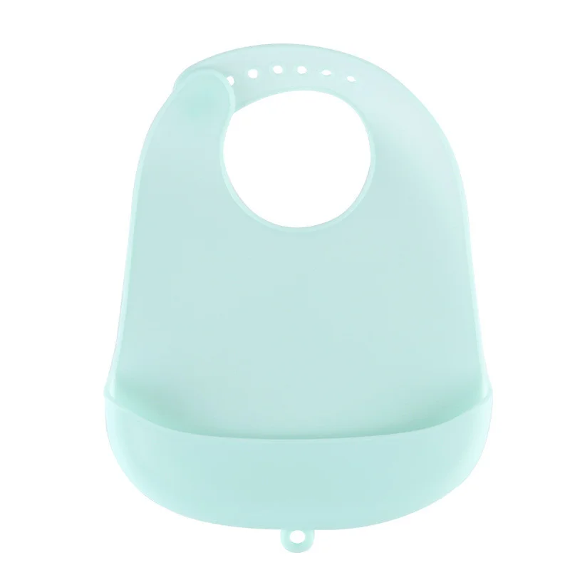 light green baby bib Водонепроницаемый детский нагрудник для кормления ребенка слюнявчик полотенце новорожденного сплошной цвет фартук Регулируемый отрывистый силиконовый нагрудник - Цвет: light green baby bib
