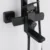 Ensemble de robinet de douche de salle de bain noir mat tout en Matel mitigeur de douche à effet pluie robinet mitigeur de douche à 3 voies Mixe