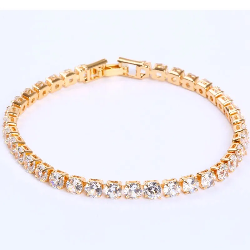 4mm Cubic Zirconia Tennis Bracelet Iced Out Chain Bracelets For Women Men Gold Silver Color Men Bracelet CZ Chain Homme Jewelry - Image 5
