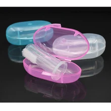 Детская зубная щетка для пальцев силиконовая щетка с коробкой детские зубы прозрачный массаж силиконовая щетка резиновые чистящие щетки