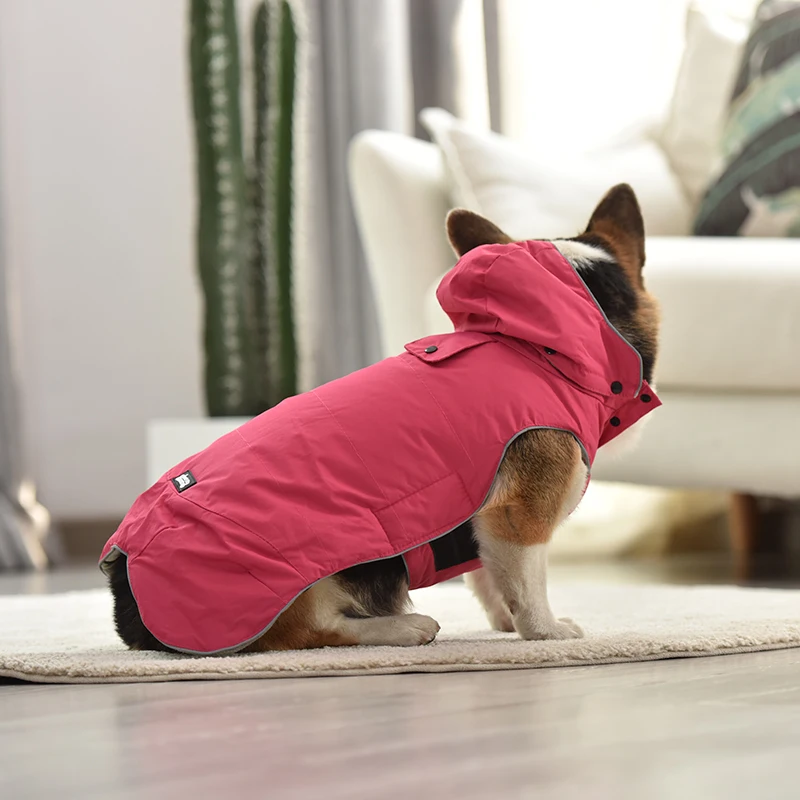 Одежда для собак, зимнее теплое водонепроницаемое ветрозащитное пальто со съемным капюшоном, зимняя одежда для собак, пальто для маленьких собак, куртка для щенков