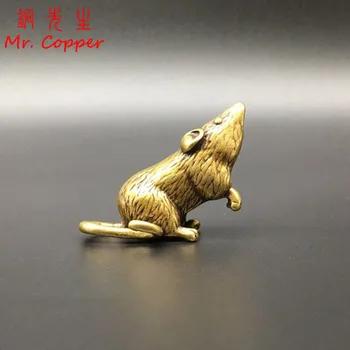 

Vintage Brass Rat Snake Tiger Dragon Rabbit Satue Ornament Copper Animal Miniature Figurine Home Decor Crafts Desktop Decoration