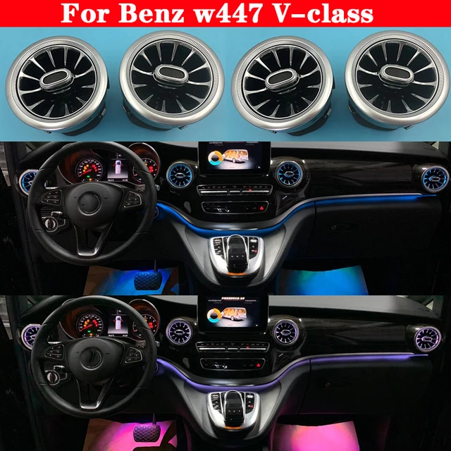 $US $177.52 Car Front Vent Ambient light For Benz w447 V-class interior Air Outlet glow 3/64 Colors decorative illumination LED lights lamp