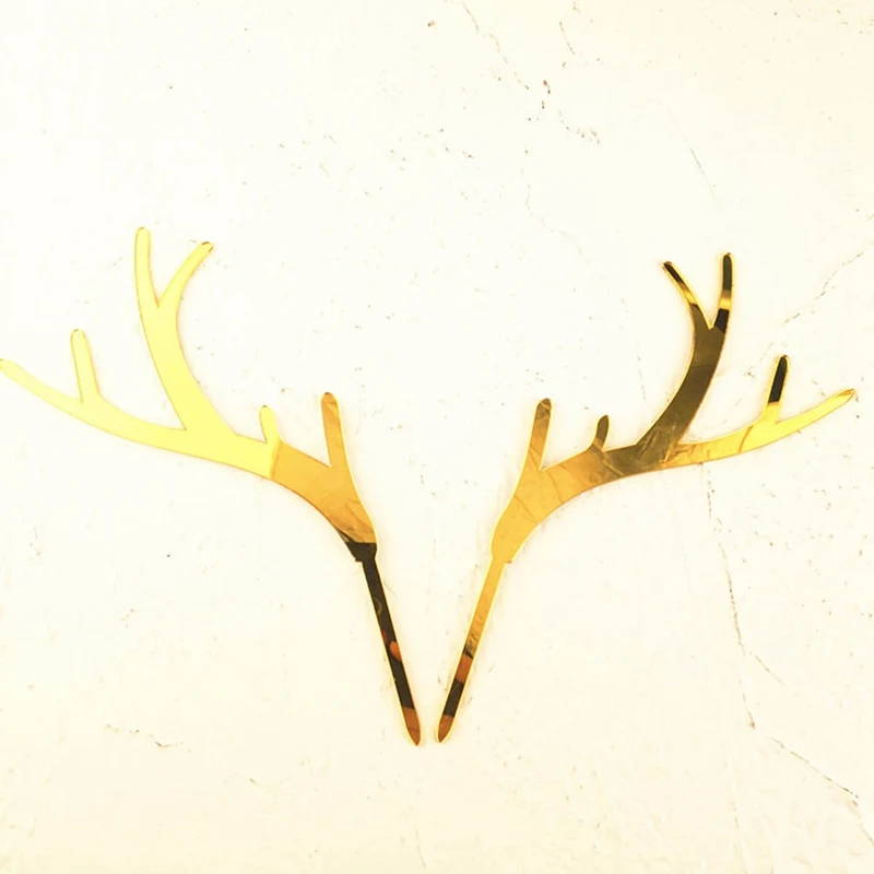 

Merry Christmas Acrylic Cake Topper Pink Gold Deer Christmas Acrylic Antler Cake Decoration Insert