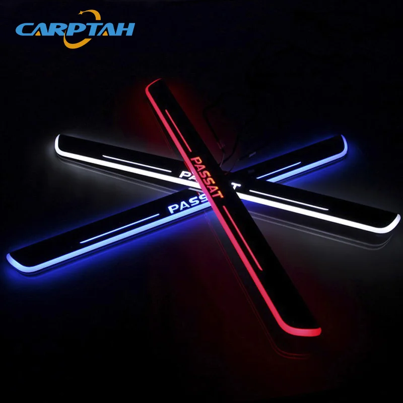 

CARPTAH Trim Pedal Car Exterior Parts LED Door Sill Scuff Plate Pathway Dynamic Streamer light For Volkswagen Passat B7 2012-16