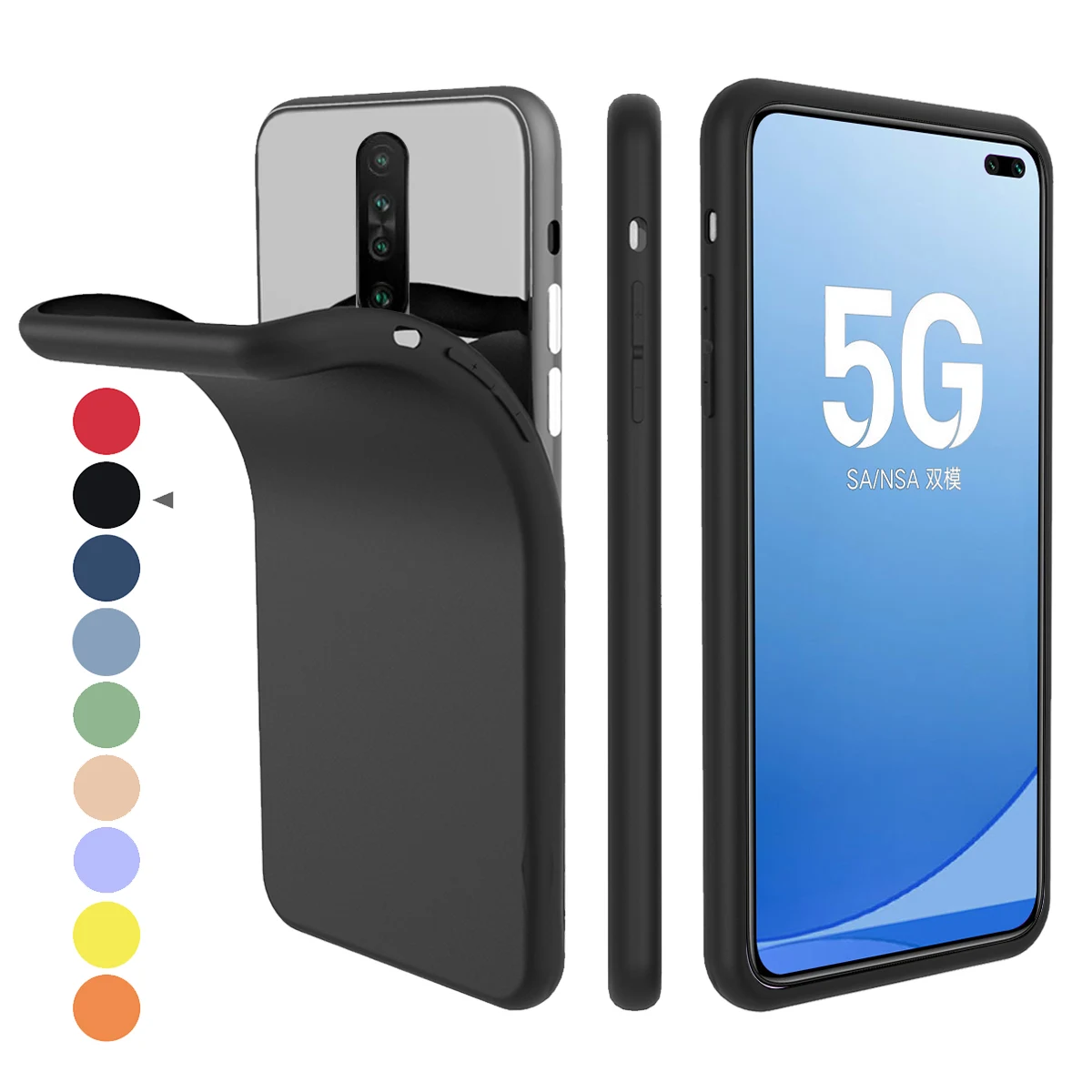 Для Xiaomi Redmi K30 чехол противоударный встроенный бархат Матовый Мягкий ТПУ защитный