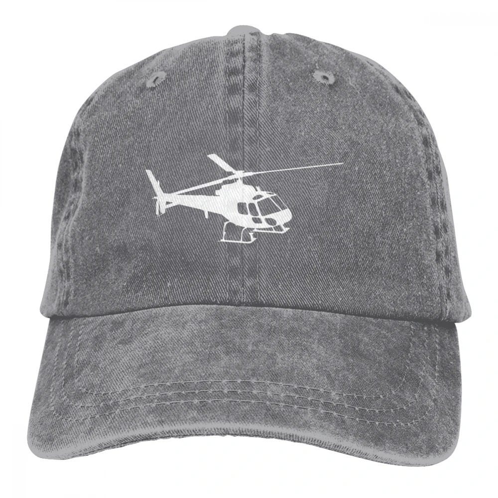 Летающий Еврокоптер AS350 вертолет Casquette черный унисекс Мужские Женские джинсовые бейсболка с ремешком кепки Регулируемый Гольф папа шляпа