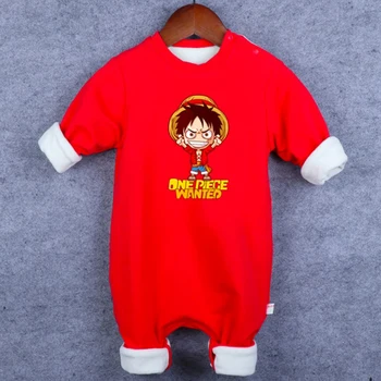 

One Piece Luffy Franky Chopper Winter Thickened Rompers Cotton Baby Boys Girls Infant Costume Jumpsuits Warm Clothing SA2185