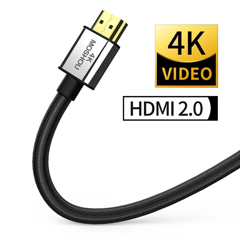 

HDMI 4K 2.0b 2.0 Cables MOSHOU 4K@60Hz HDR ARC 2160P Ethernet Video male to male for Apple TV PS4 Projector Amplifier