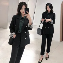 ^^Best Offers 2 piece set women Suit female autumn Lady's temperament double-breasted pink large size business OL suit jacket casual suit ^^Best Offers 2 piece set women Suit female autumn Lady's temperament double-breasted pink large size business OL suit jacket casual suit