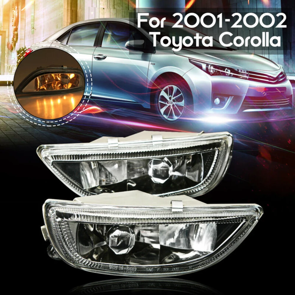 1 пара противотуманных фар прозрачные линзы дальнего света для Toyota Corolla 2001-2002