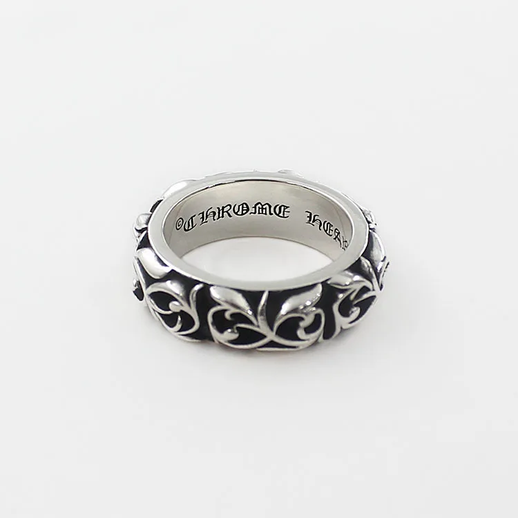 

Grams Luo Xing 925 Sterling Couples Ring Europe And America Retro Rings Women's Forefinger Thai Silver Cool Couple Rings Cool Or