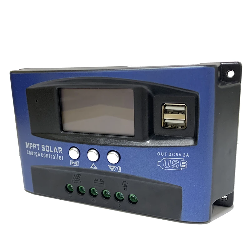 Солнечный MPPT 100A 60A 50A 40A 30A контроллер заряда двойной USB ЖК-дисплей 12 в 24 В Солнечная Панель зарядное устройство регулятор с нагрузкой