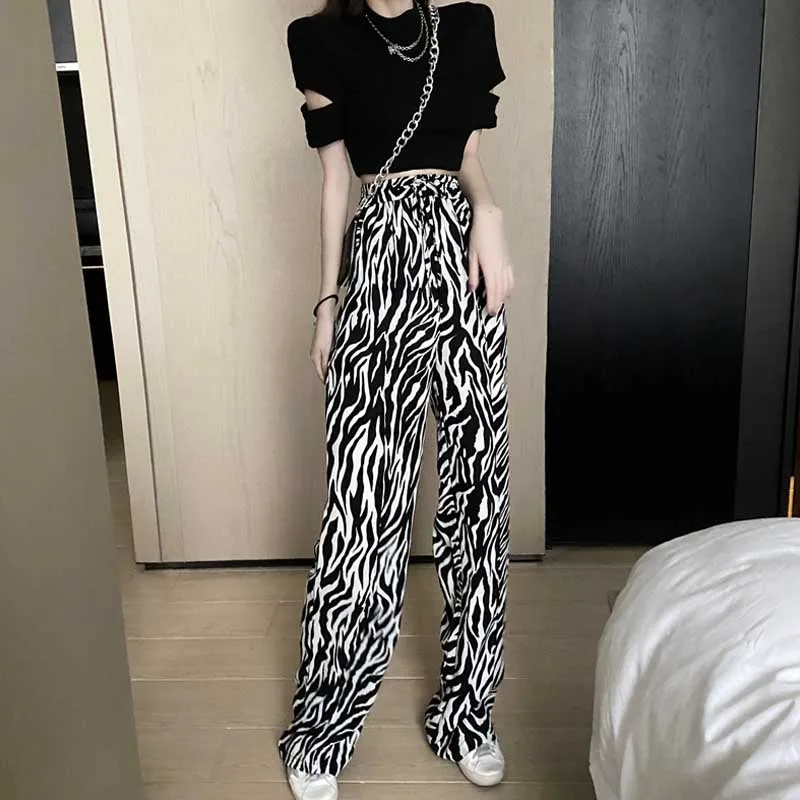 One-Piece For Female Trousers 2020 New Summer Fashion Plus Size Casual Leopard Print Pants Vintage Women Loose High Waist Pants