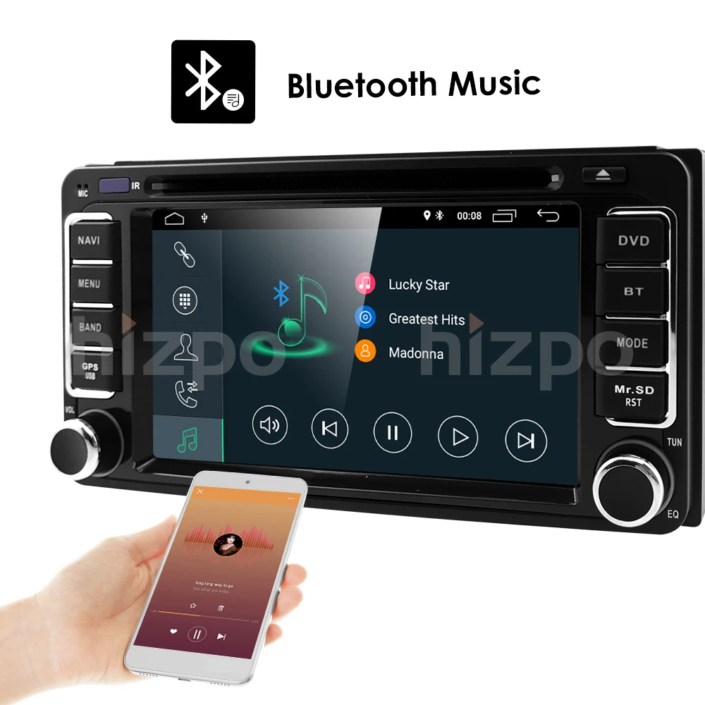 Excellent Autoradio 2 din Android 9.0 Car DVD Multimedia Player For Toyota Land cruise 100 200 prado120 150 RAV4 COROLLA Camry yaris Hilux 10