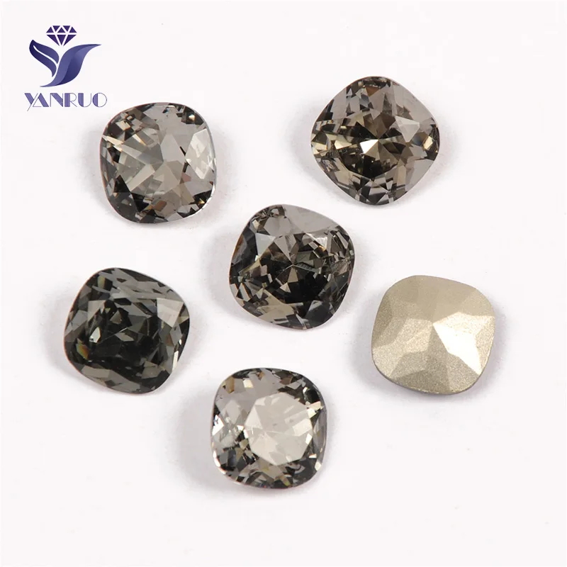 Black Diamond Yanruo 4470 Подушка пришить стразы стеклянные стразы кристалл заостренный Назад DIY пришитые аксессуары из камней для одежды - Цвет: Black Diamond