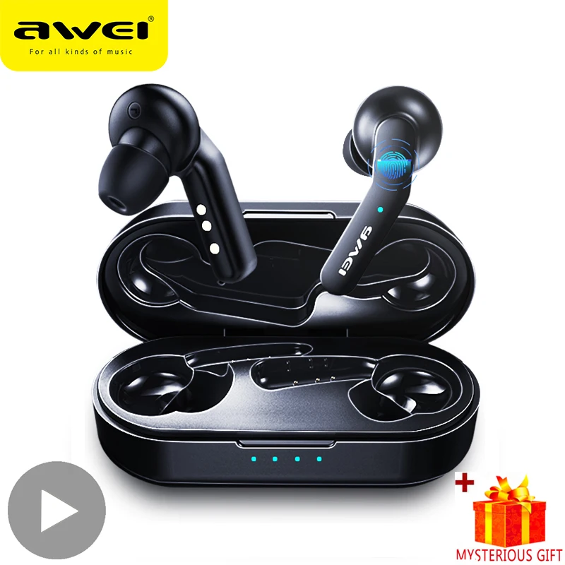 Awei T10C Handsfree Bluetooth Earphone Headset True Wireless TWS Headphone 5.0 Earbuds For In Ear Buds Phone Mobile Blutooth HD