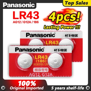 

AG12 Battery 4Pcs LR1144 LR43 Coin Button Cells 1.5V Alkaline L1142 SG12 LR43 386A 386X CR43 LR1144 RW44 For Watch Toys