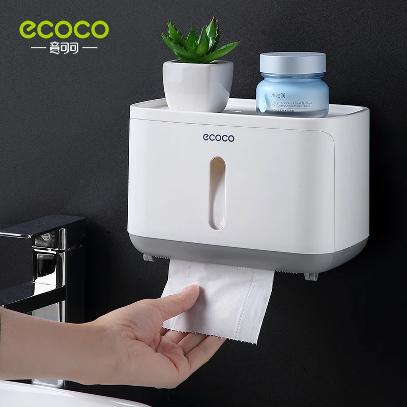 ECOCO Paper Towel Tissue Box Dispenser Wall Mounted Storage Rack Paper Towel Holder Bathroom Organizer Accessories toilet paper holder,tissue dispenser,paper towel rack