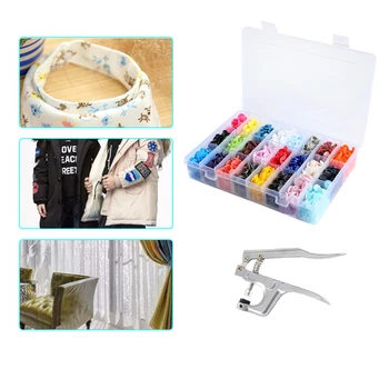 

10.5/12.4mm 360 Sets 24 Colors Clothes Sewing Buttons Prong Ring Press Studs Snap Fasteners + Clip Pliers Sewing accessories DIY