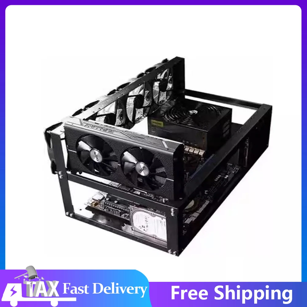 Impilabile Open Mining Rig Frame Mining Case Eth/Etc/Zec Ether Accessori Strumenti Per 6/8 Gpu Crypto Coin Bitcoin Rack Solo
