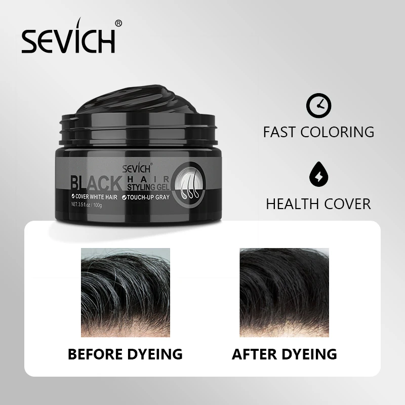 Gelukkig Spelen met Adverteerder Sevich Haar Klei Zwarte Kleur Dye Haar Wax Voor Mannen Vrouwen Styling  Pommade Langdurige Verven Haar Styling Gel reparatie Beschadigd  Haar|Haarkleur| - AliExpress