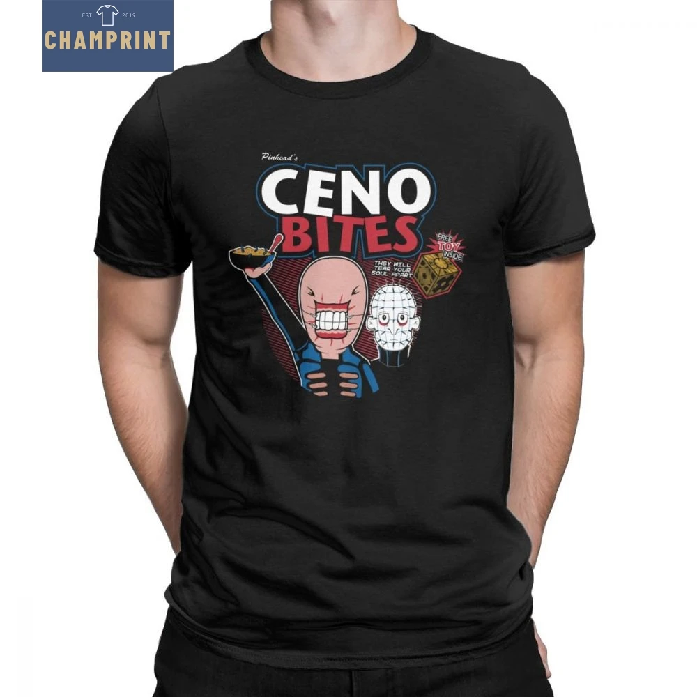 

Ceno Bites T-Shirts Men Pure Cotton T Shirts Horror Movie Scary Friday the 13th Jason Voorhees Freddy Short Sleeve Tee Plus Size