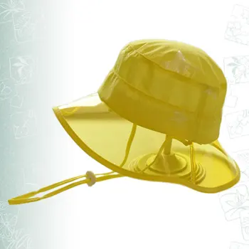

Simple Sun Hat Transparent Wide Brim Cap Adorable Fisherman's Hat Fashion Sun Cap for Kids Boys Girls Children (Yellow)