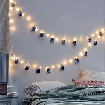 

2m 5m 10m LED Garland Photo clip string lights powered by Battery USB fairy light Wedding Party Holiday lighting Home Decoration