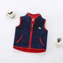 Осенне-зимний детский жилет в Корейском стиле; детский флисовый жилет без рукавов на молнии для мужчин и женщин