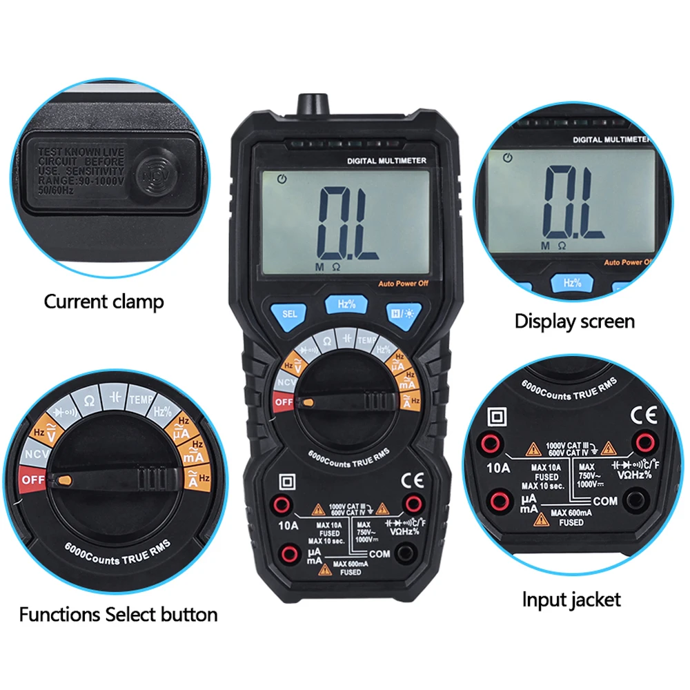 Цифровой мультиметр BSIDE ADM08 PRO True RMS Автоматический диапазон постоянный ток