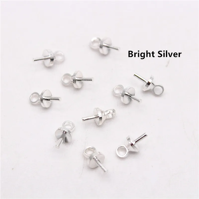 50-100 stücke 3/4/5/6/8mm Messing Auge Pin Perle Anhänger Charme anschluss Bail Für Diy Schmuck Machen – Detail 1