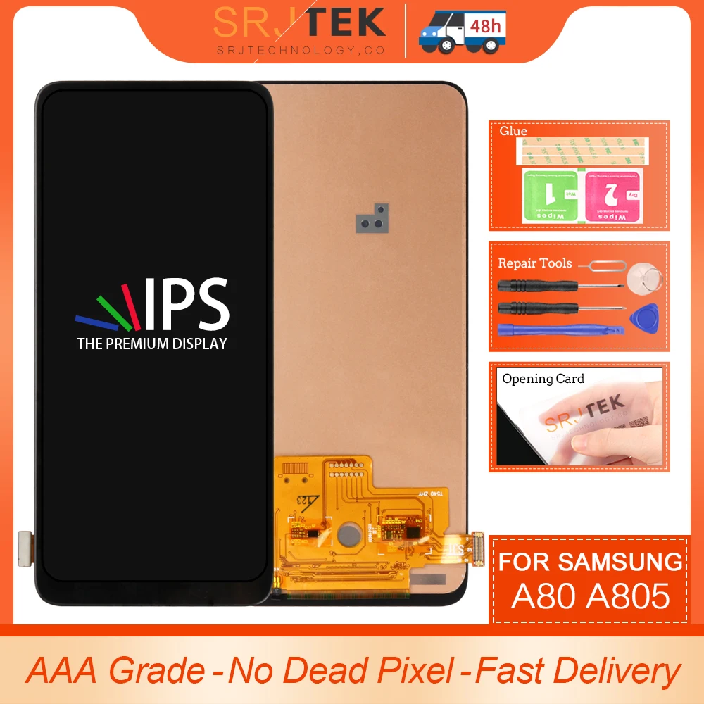 

IPS/AMOLED Screen For Samsung Galaxy A80 LCD Touch Digitizer Sensor Glass Assembly 6.7" For Samsung A805 A805F A805FD Display